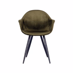 LABEL51 Eetkamerstoel Forli - Army green - Fluweel - Black Frame