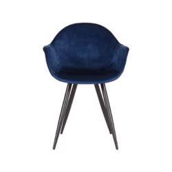 LABEL51 Eetkamerstoel Forli - Blauw - Fluweel - Black Frame