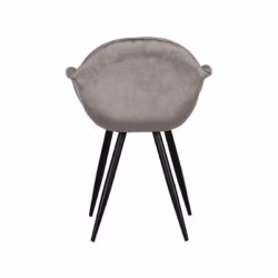 LABEL51 Eetkamerstoel Forli - Grijs - Fluweel - Black Frame