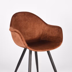 LABEL51 Eetkamerstoel Forli - Rust - Fluweel - Black Frame