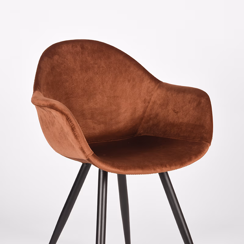 LABEL51 Eetkamerstoel Forli - Rust - Fluweel - Black Frame