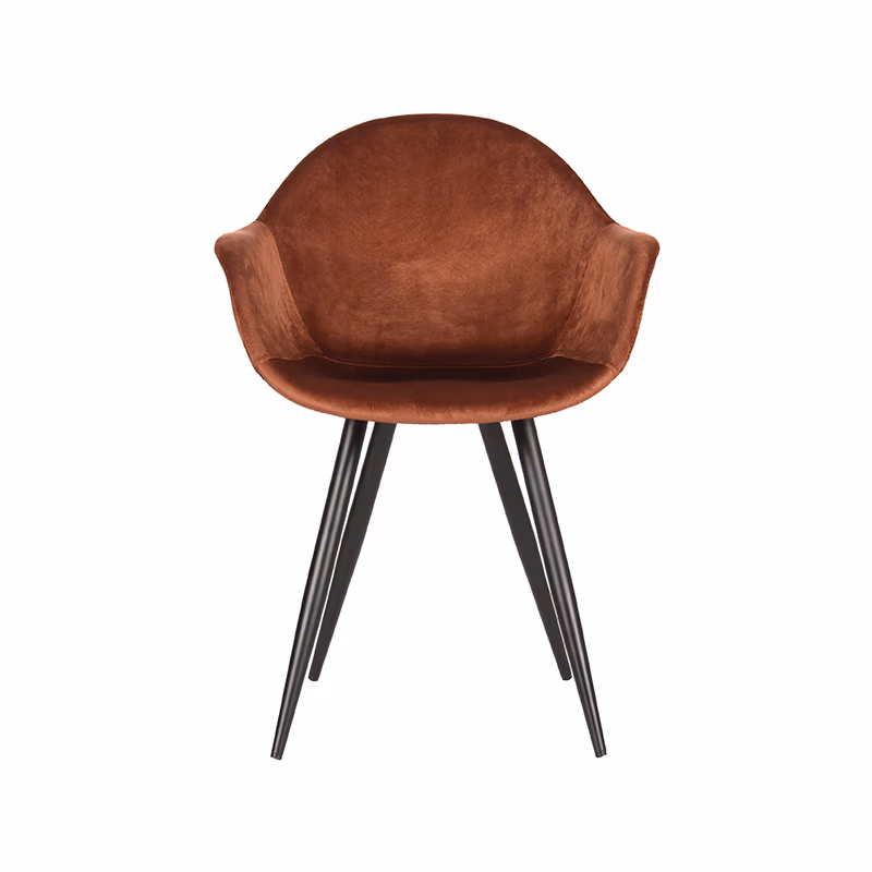 LABEL51 Eetkamerstoel Forli - Rust - Fluweel - Black Frame