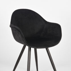 LABEL51 Eetkamerstoel Forli - Zwart - Fluweel - Black Frame