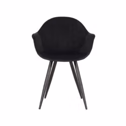 LABEL51 Eetkamerstoel Forli - Zwart - Fluweel - Black Frame