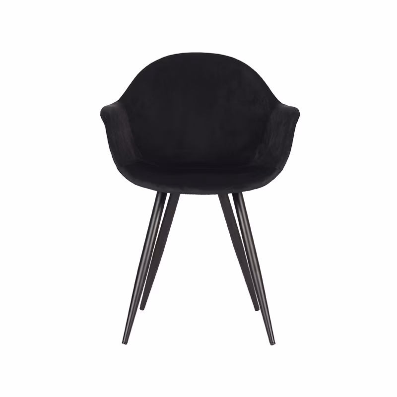 LABEL51 Eetkamerstoel Forli - Zwart - Fluweel - Black Frame