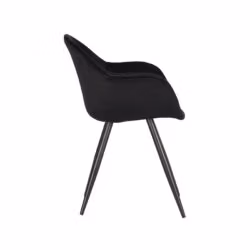 LABEL51 Eetkamerstoel Forli - Zwart - Fluweel - Black Frame