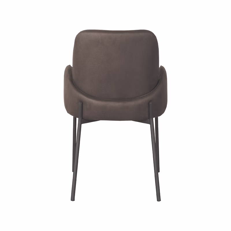 LABEL51 Eetkamerstoel Jari - Antraciet - Microfiber - Black Frame