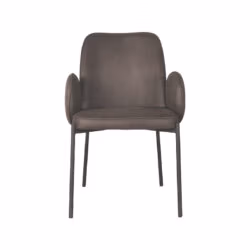 LABEL51 Eetkamerstoel Jari - Antraciet - Microfiber - Black Frame