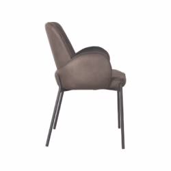 LABEL51 Eetkamerstoel Jari - Antraciet - Microfiber - Black Frame