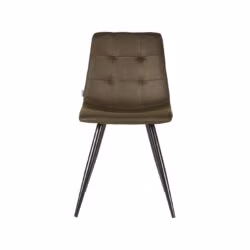 LABEL51 Eetkamerstoel Jay - Army green - Microfiber - Black Frame