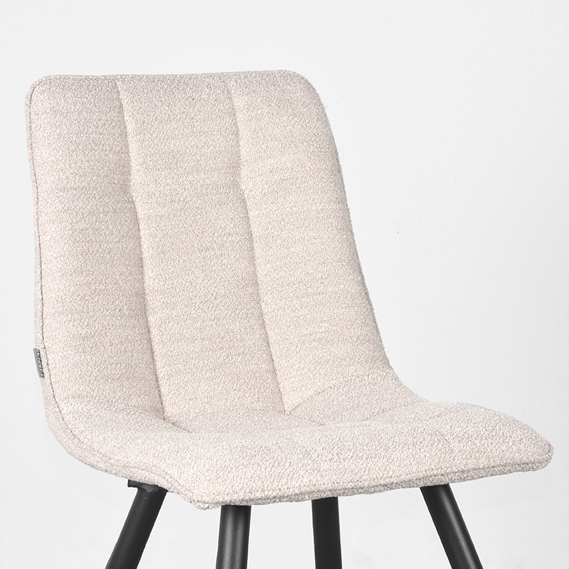 LABEL51 Eetkamerstoel Jelt - Naturel - Boucle - Black Frame
