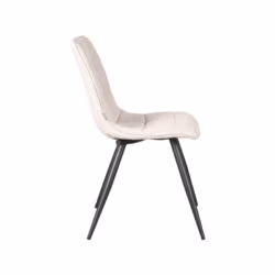 LABEL51 Eetkamerstoel Jelt - Naturel - Boucle - Black Frame