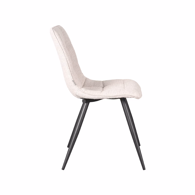 LABEL51 Eetkamerstoel Jelt - Naturel - Boucle - Black Frame