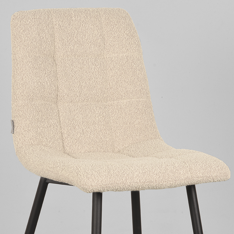 LABEL51 Eetkamerstoel Juul - Zand - Boucle - Black Frame