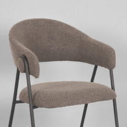 LABEL51 Eetkamerstoel Lowen - Bruin - Boucle - Black Frame