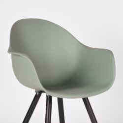 LABEL51 Eetkamerstoel Luca - Forest - Kunststof - Black Frame