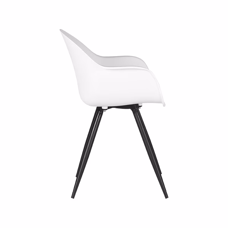 LABEL51 Eetkamerstoel Luca - Wit - Kunststof - Black Frame