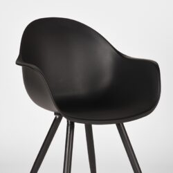 LABEL51 Eetkamerstoel Luca - Zwart - Kunststof - Black Frame