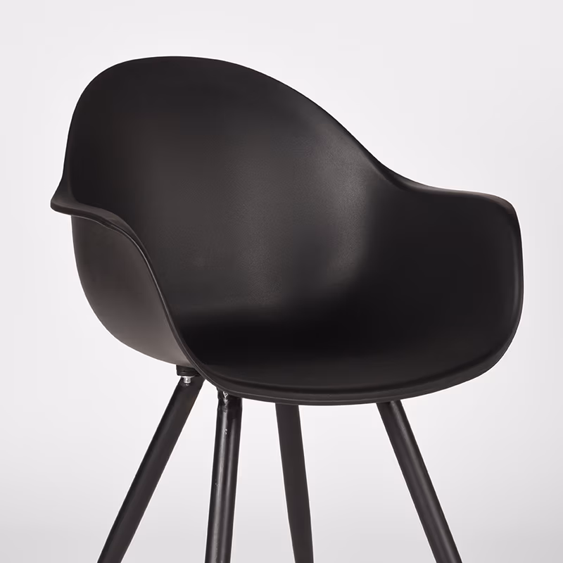 LABEL51 Eetkamerstoel Luca - Zwart - Kunststof - Black Frame