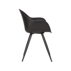 LABEL51 Eetkamerstoel Luca - Zwart - Kunststof - Black Frame