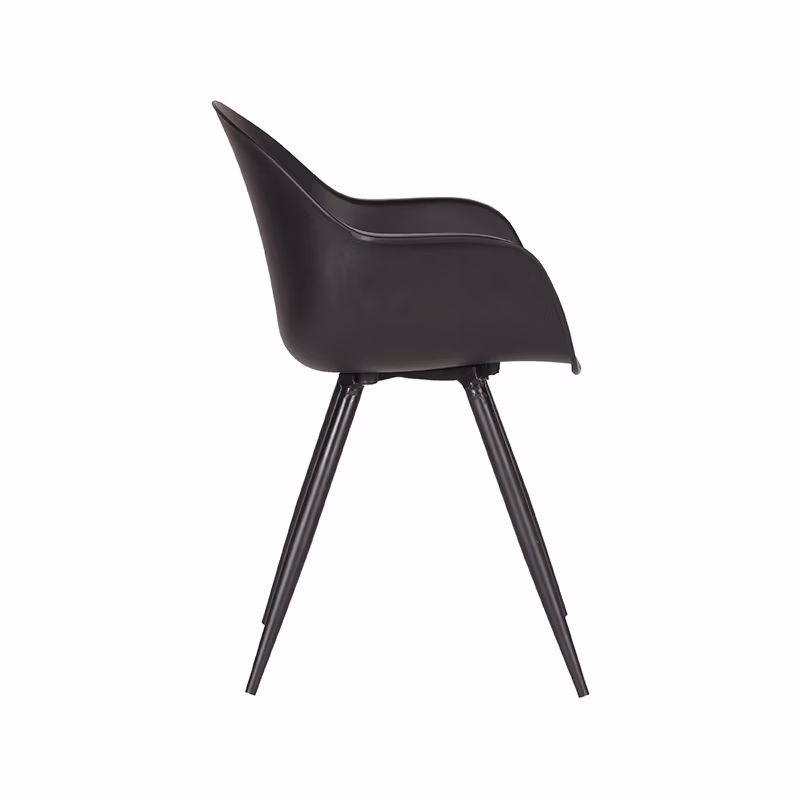 LABEL51 Eetkamerstoel Luca - Zwart - Kunststof - Black Frame