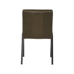 LABEL51 Eetkamerstoel Matz - Army green - Microfiber - Black Frame