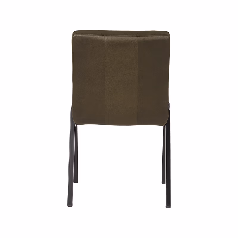 LABEL51 Eetkamerstoel Matz - Army green - Microfiber - Black Frame