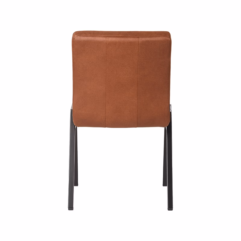 LABEL51 Eetkamerstoel Matz - Cognac - Microfiber - Black Frame