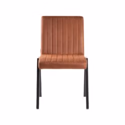 LABEL51 Eetkamerstoel Matz - Cognac - Microfiber - Black Frame