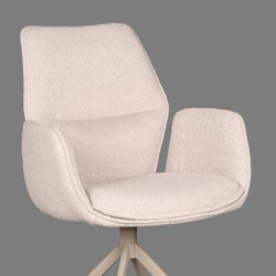 LABEL51 Eetkamerstoel Mellow - Naturel - Boucle - Taupe Frame