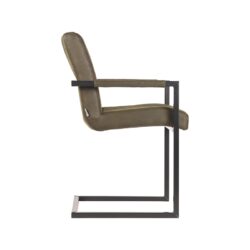 LABEL51 Eetkamerstoel Milo - Army green - Microfiber - Black Frame
