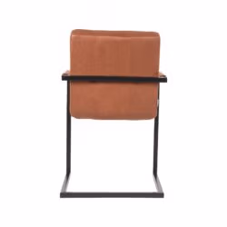 LABEL51 Eetkamerstoel Milo - Cognac - Microfiber - Black Frame