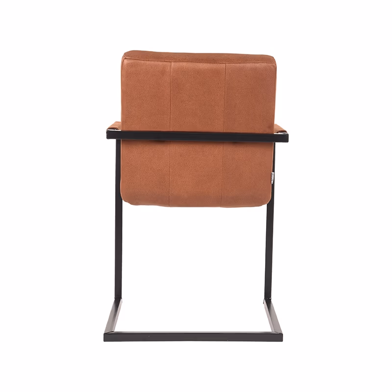 LABEL51 Eetkamerstoel Milo - Cognac - Microfiber - Black Frame