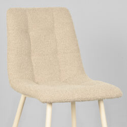LABEL51 Eetkamerstoel Nino - Zand - Boucle - Shaded White Frame