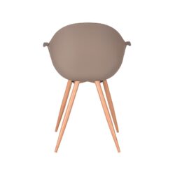 LABEL51 Eetkamerstoel Parma - Coffee - Kunststof - Oak Metal Woodcover
