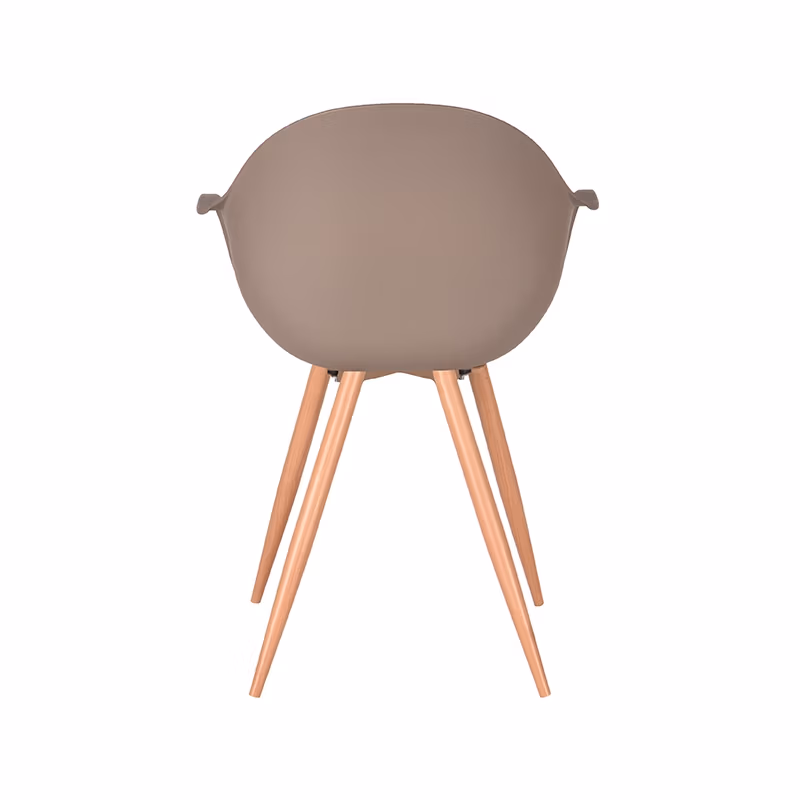 LABEL51 Eetkamerstoel Parma - Coffee - Kunststof - Oak Metal Woodcover