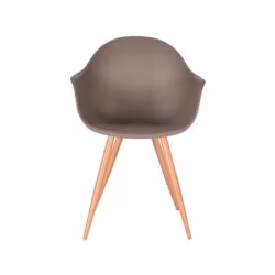 LABEL51 Eetkamerstoel Parma - Coffee - Kunststof - Oak Metal Woodcover