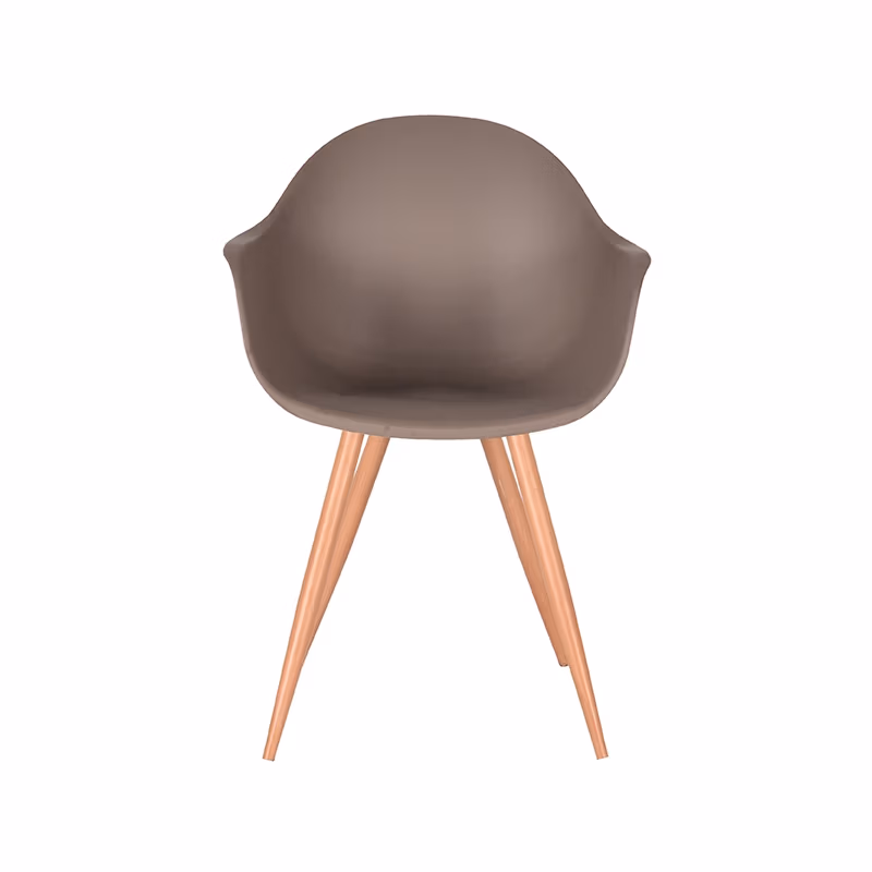 LABEL51 Eetkamerstoel Parma - Coffee - Kunststof - Oak Metal Woodcover