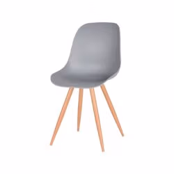 LABEL51 Eetkamerstoel Rimini - Grijs - Kunststof - Oak Metal Woodcover