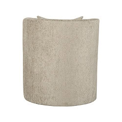 Zachte beige fauteuil bekleed met comfortabel stof, perfect voor een gezellige zithoek.