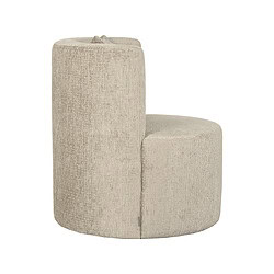Lage rugzitting in beige stoff, modern design, geschikt voor woonkamer of lounge.