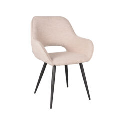 LABEL51 Eetkamerstoel Fer - Naturel - Boucle - Black Frame