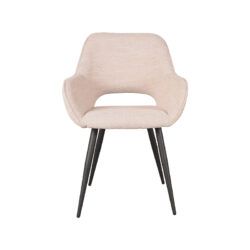 LABEL51 Eetkamerstoel Fer - Naturel - Boucle - Black Frame