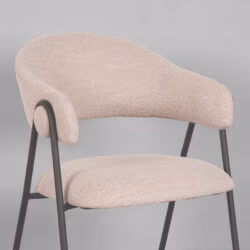 LABEL51 Eetkamerstoel Lowen - Naturel - Boucle - Black Frame