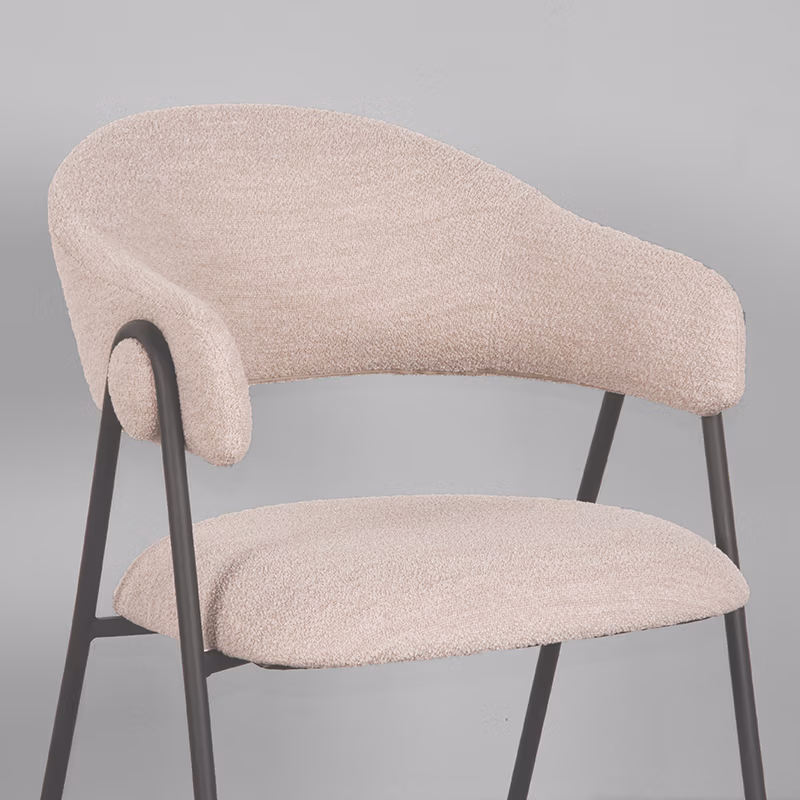 LABEL51 Eetkamerstoel Lowen - Naturel - Boucle - Black Frame