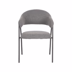 LABEL51 Eetkamerstoel Lowen - Grijs - Boucle - Black Frame