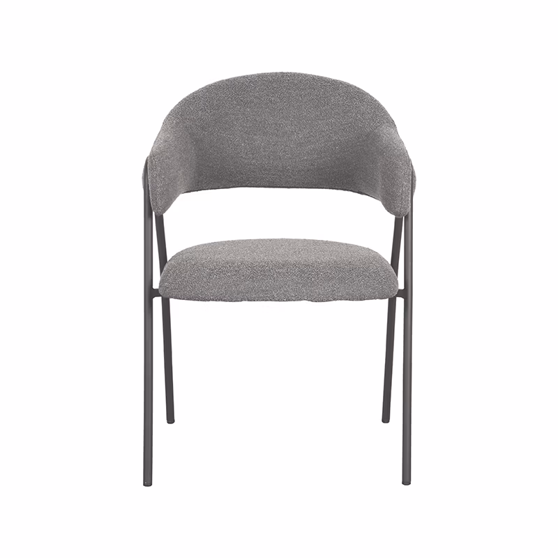 LABEL51 Eetkamerstoel Lowen - Grijs - Boucle - Black Frame