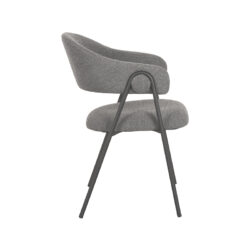 LABEL51 Eetkamerstoel Lowen - Grijs - Boucle - Black Frame