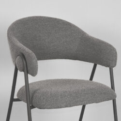 LABEL51 Eetkamerstoel Lowen - Grijs - Boucle - Black Frame