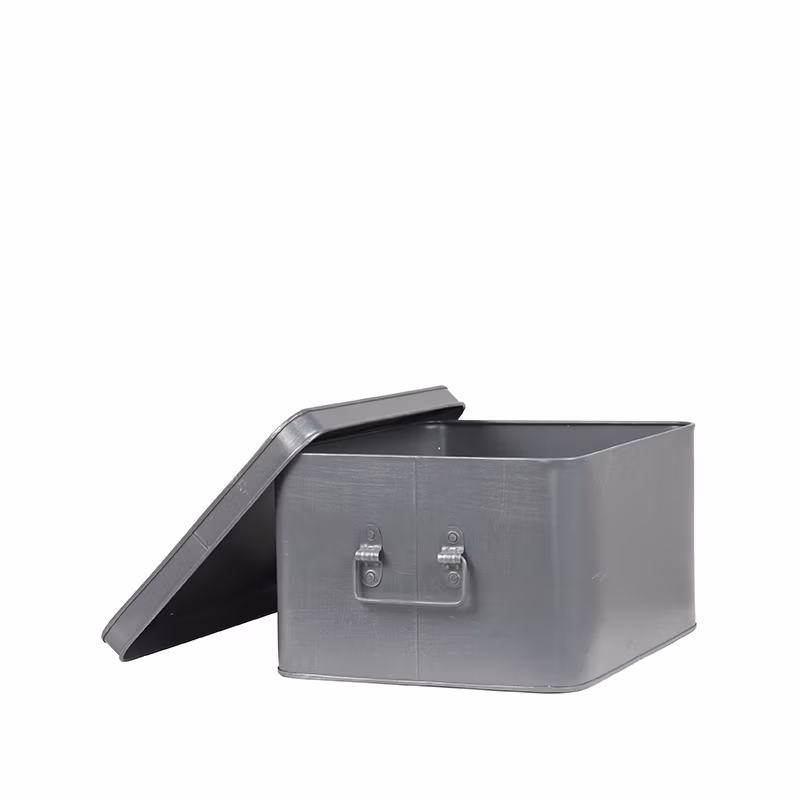 LABEL51 Media Opbergkist - Antiek grijs - Metaal - XL